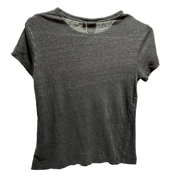 H&M Linen Tee Shirt Size M‎ Grey Graphite Round Neck Short Sleeve - Picture 2 of 6